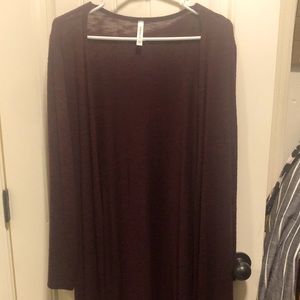 Emerald 1X burgundy long sweater